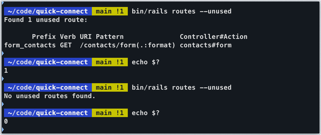 Output from bin/rails routes --unused -g POST